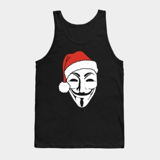 Merry Christmas With A Santa Claus Anonymous Mask 1 Tank Top